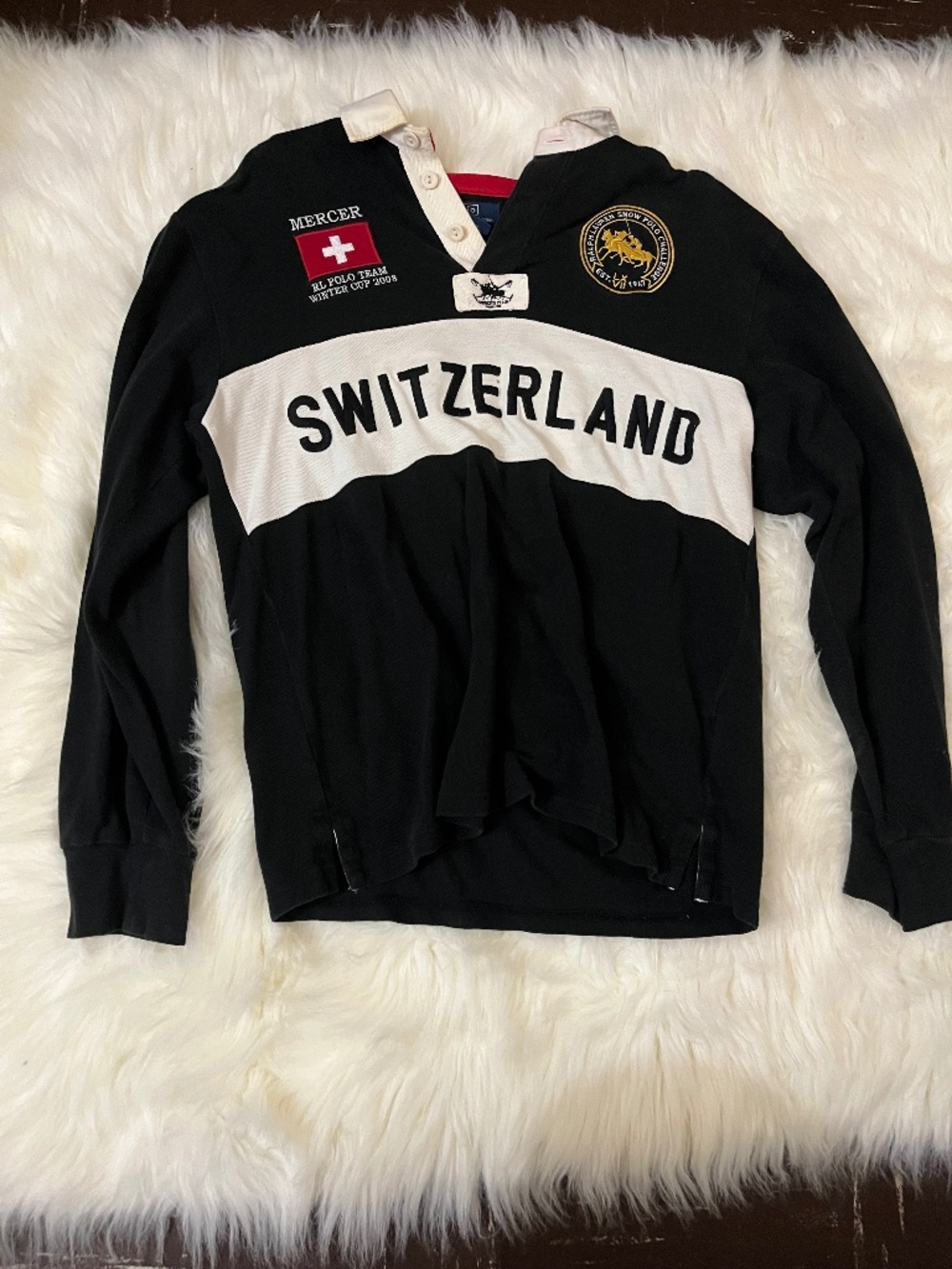 Vintage Polo Ralph Lauren Switzerland Rugby Shirt Boys XL 18-20 Fits Men S